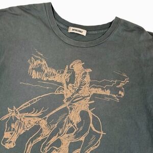 Daydreamer Fort Worth T Shirt Womens XL Cowboy Rodeo Tee Gray Cotton USA